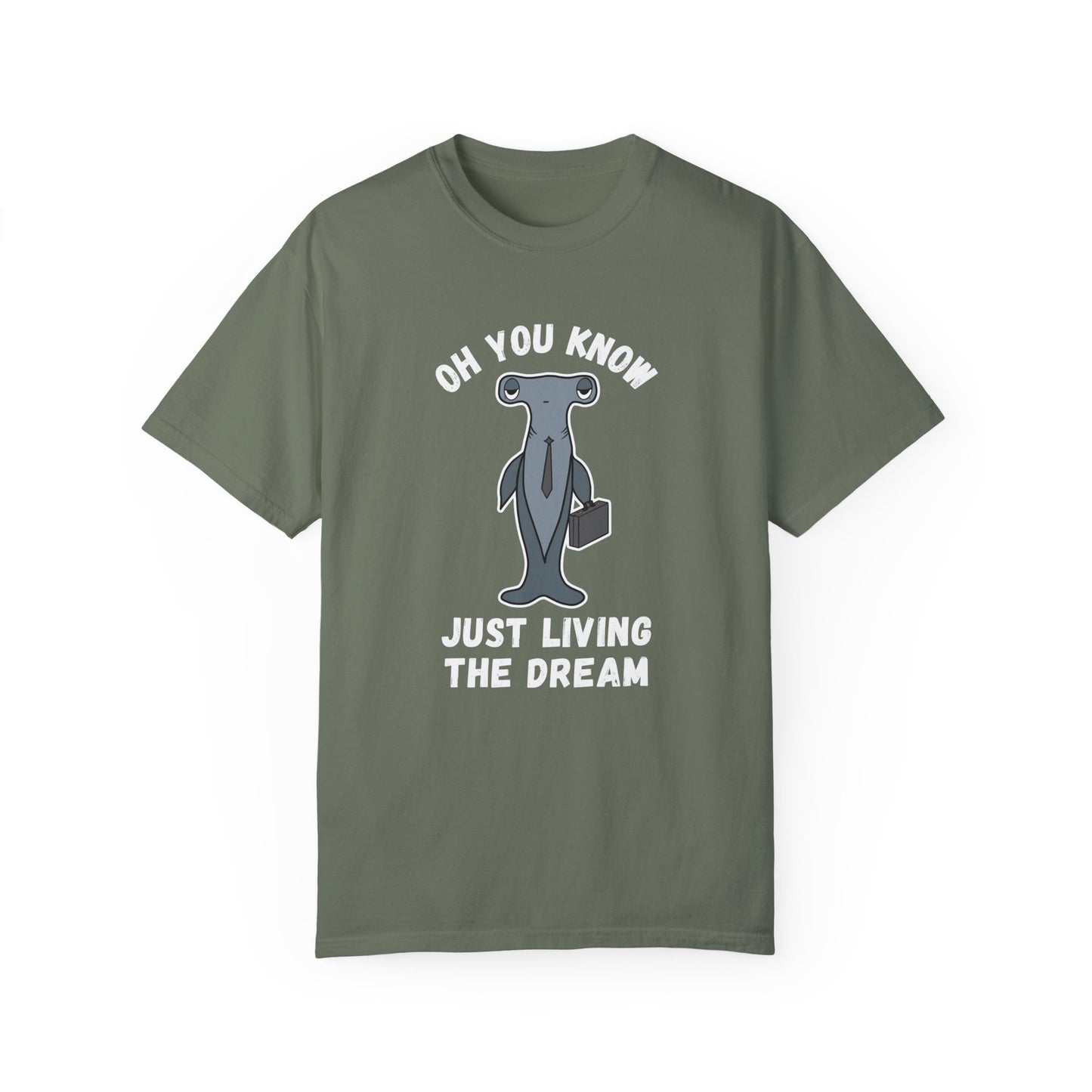 Irked Shark T-Shirt Living the Dream Sarcastic Office Worker Gift