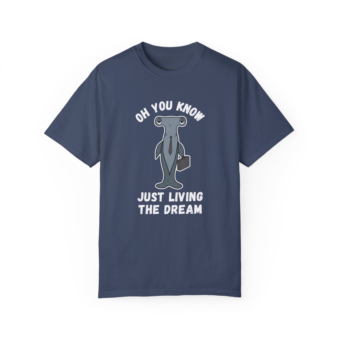 Irked Shark T-Shirt Living the Dream Sarcastic Office Worker Gift