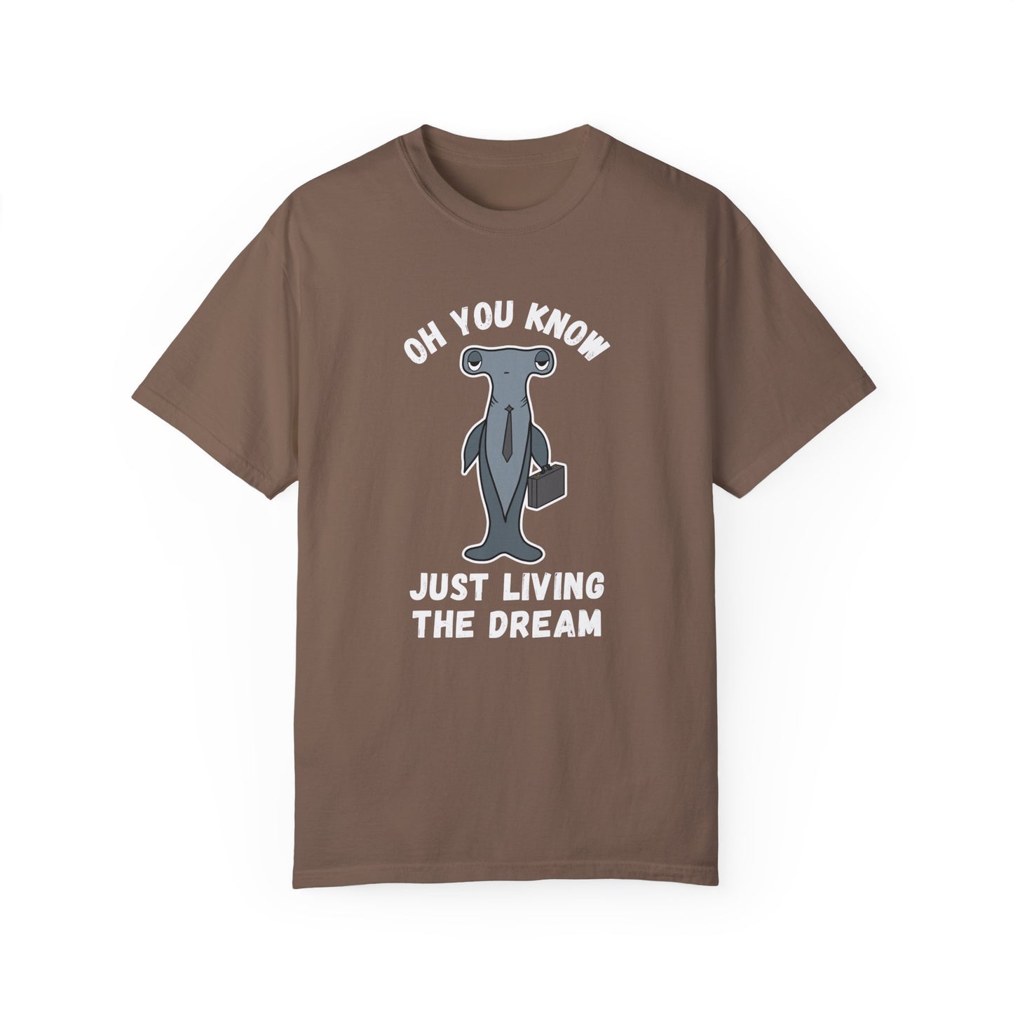 Irked Shark T-Shirt Living the Dream Sarcastic Office Worker Gift