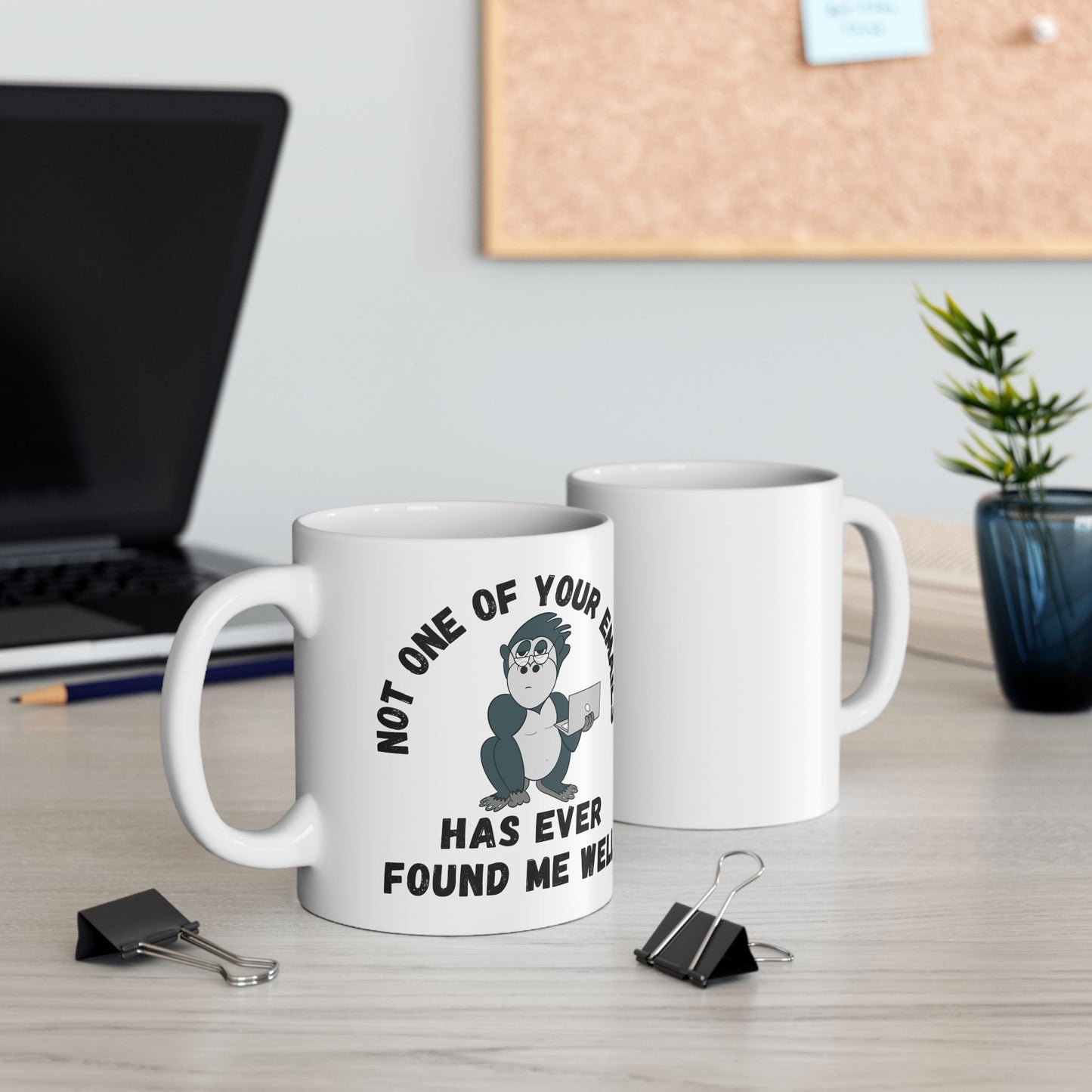 Irked Gorilla Mug - "Not One of Your Emails Has Ever Found Me Well", Office Humour Gift